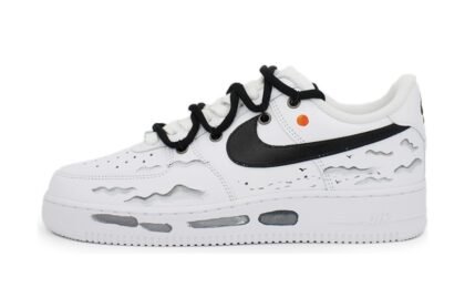 Custom Air Force 1 Shoes White Gray Mountain Clouds