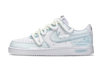 Custom Court Shoes Blue White Ethereal Clouds