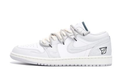 Custom Jordan Shoes White Gray Paper Plane